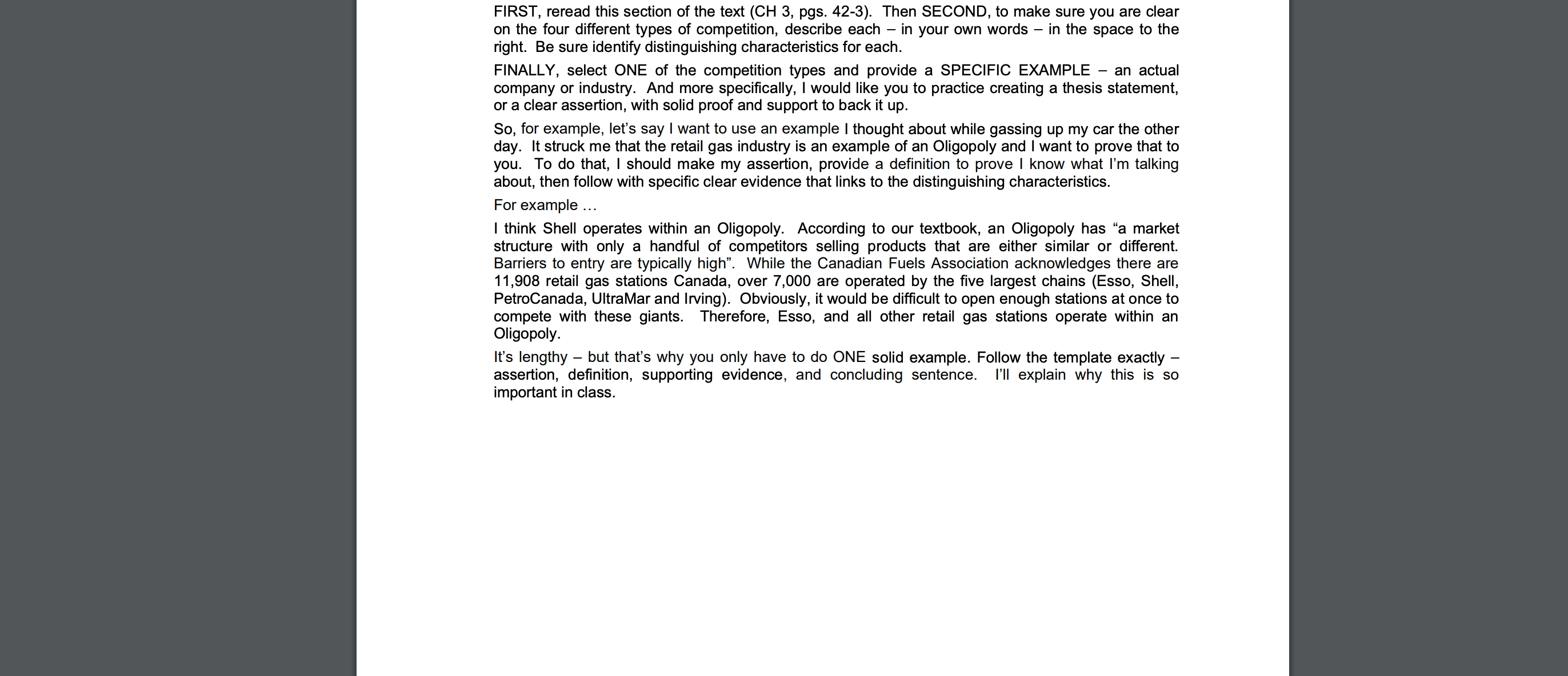  FIRST, reread this section of the text (CH 3, pgs. 42-3).