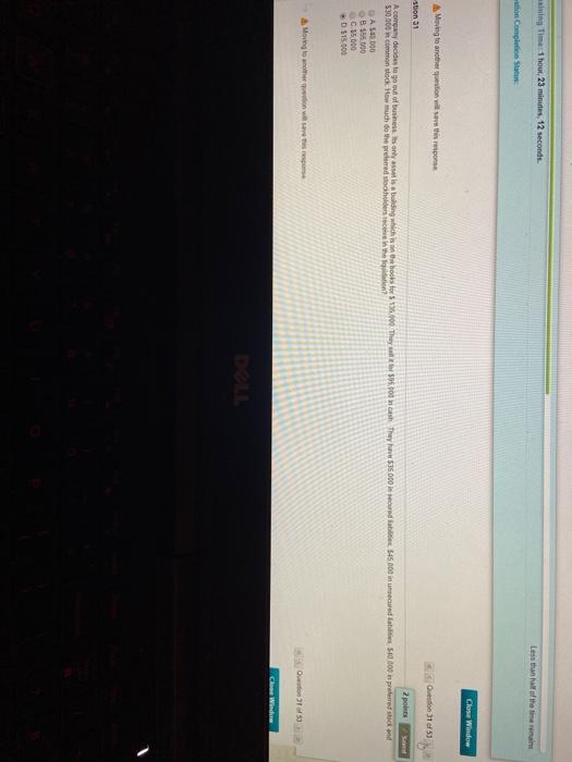 to another question will save this response stion 31 Question 31 of