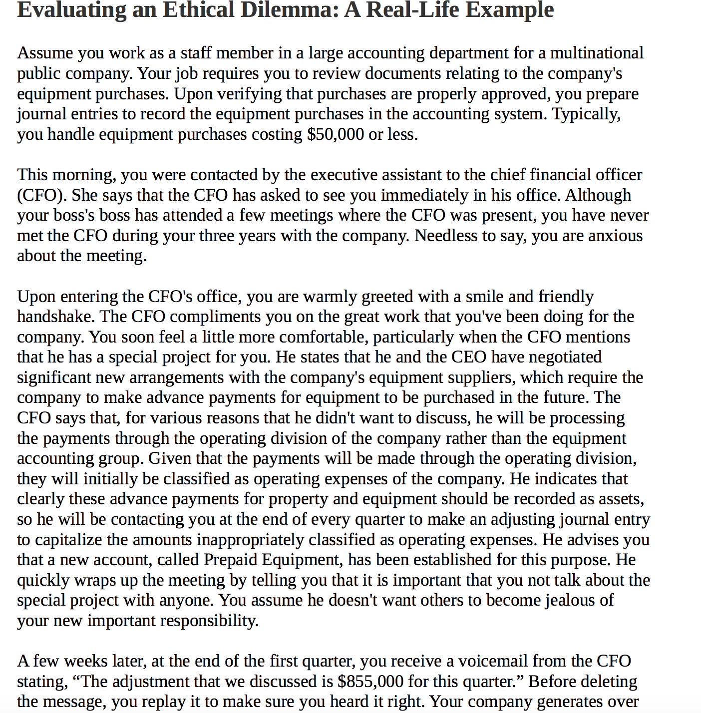 Read and complete the below case. You should do all questions using