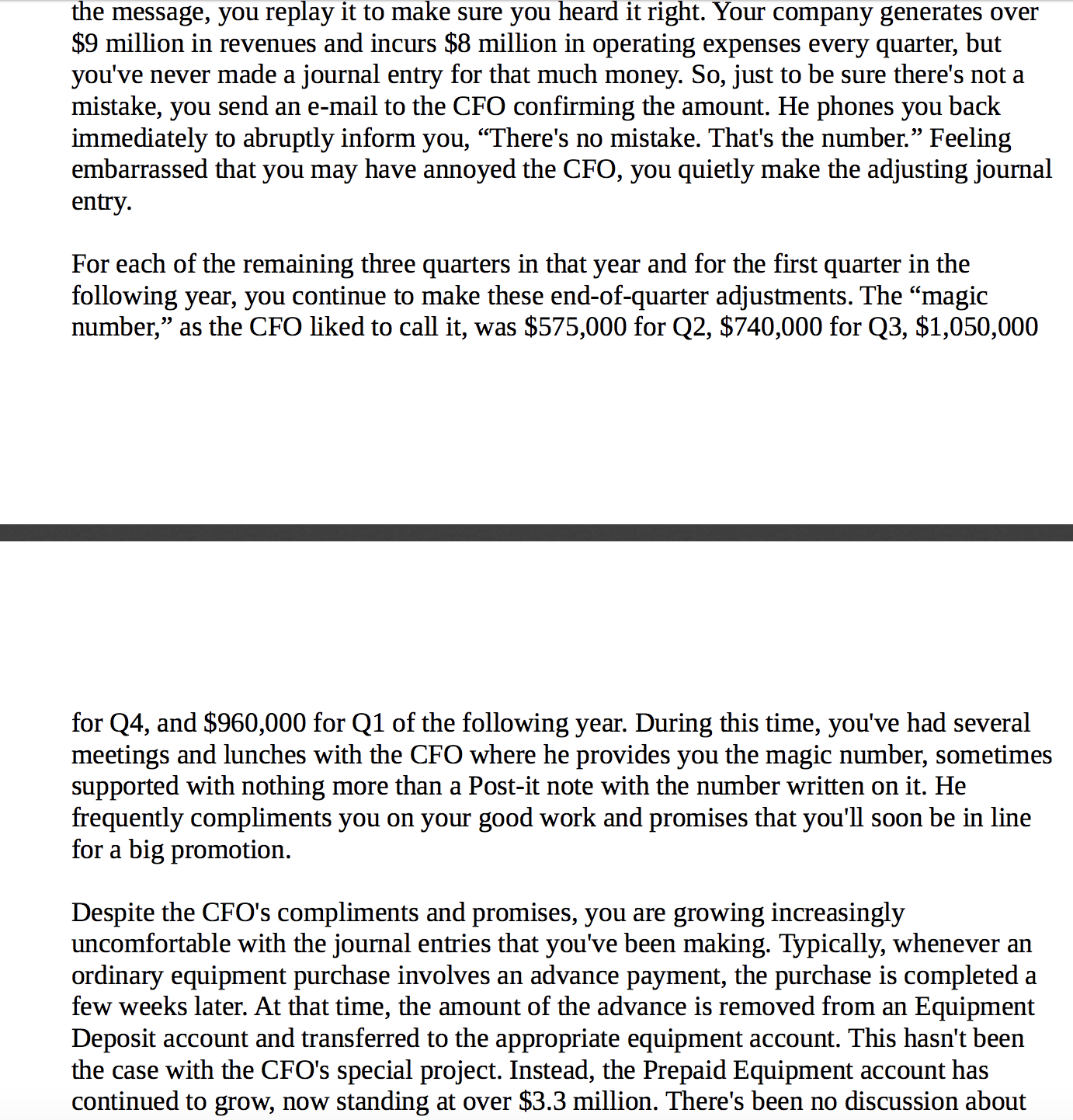 one Excel worksheet in the Excel document provided on D2L. Complete the