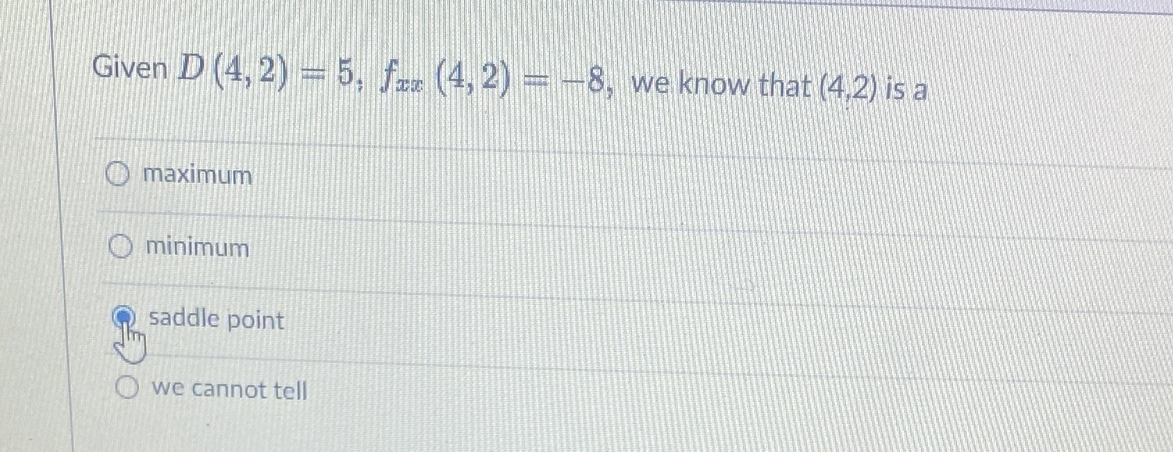 Given D (4, 2) - 5. f.. (4, 2) - -8,
