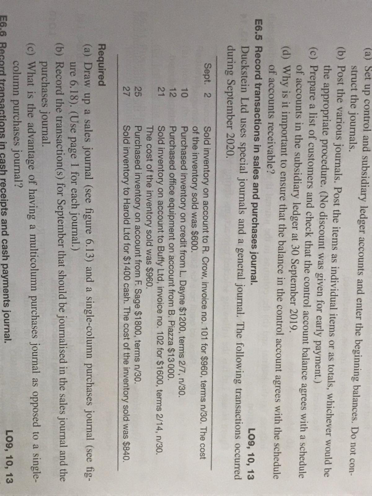 Complete question 6.5, question is stated in the attachment below (a) Set