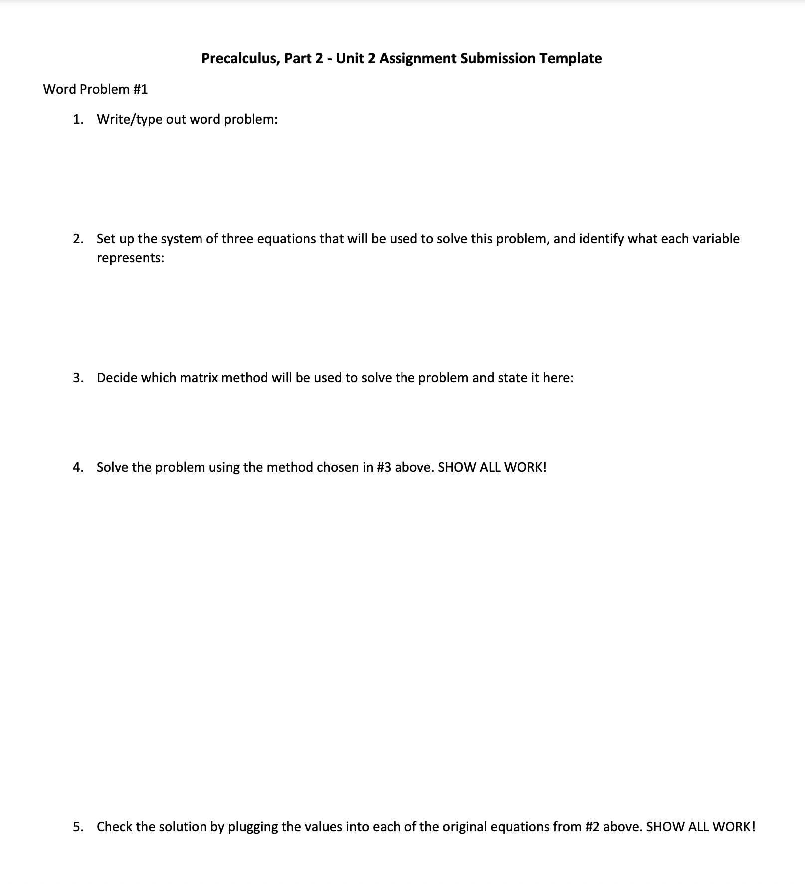 choose two ofthe word problems from the attached document titled, "Systems of3