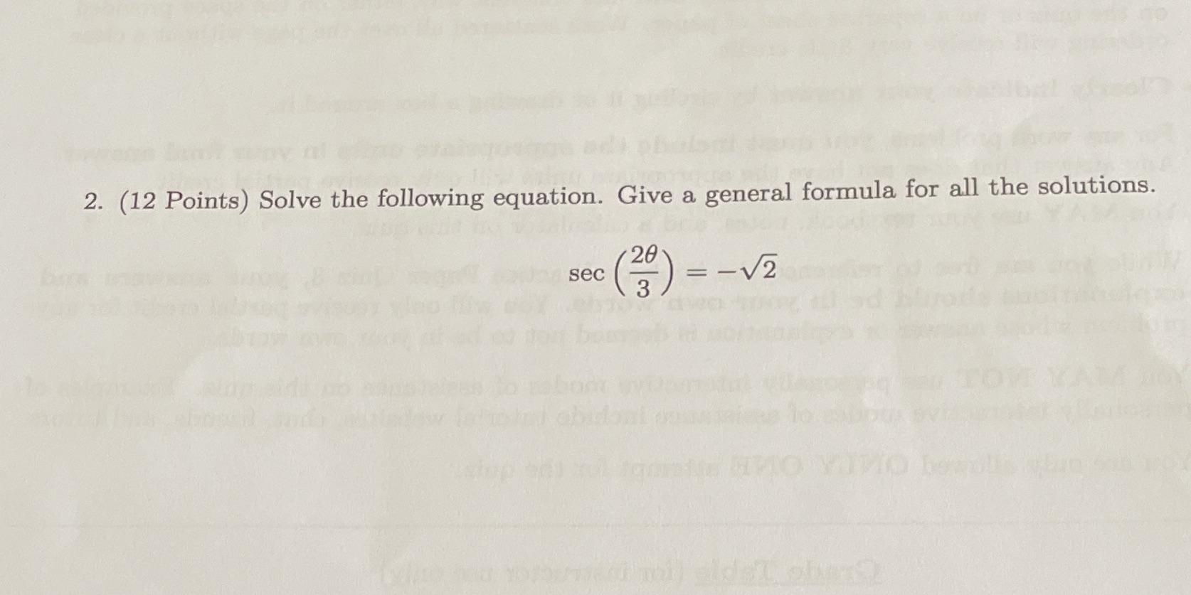 How do I get the formula? 2. (12 Points) Solve the following