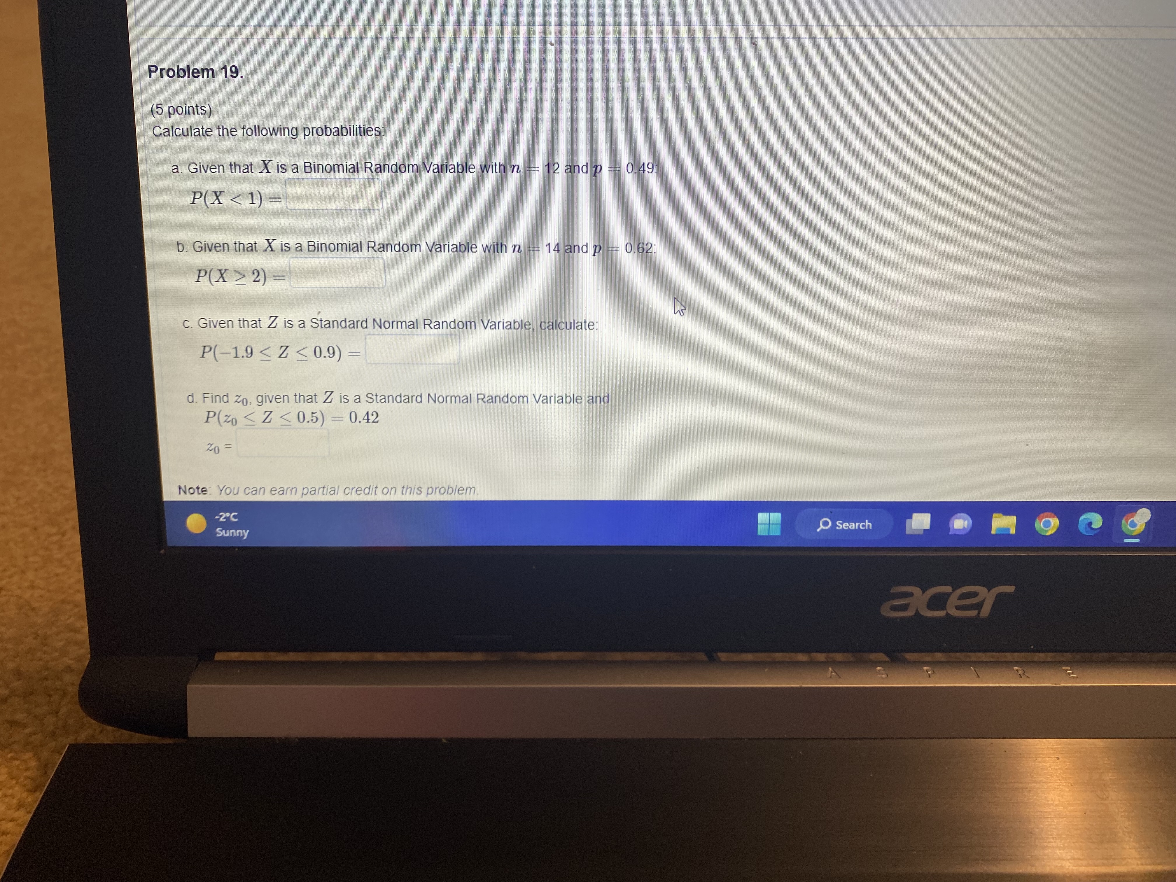 some point between December through March. At 5% significance level do the