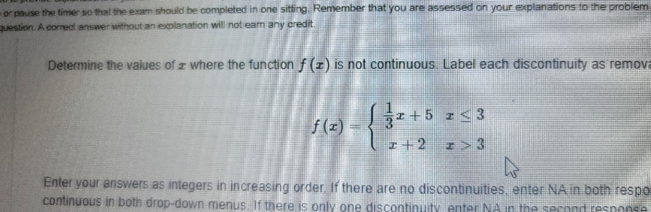 Please explain of pause the timer so that the exam should be