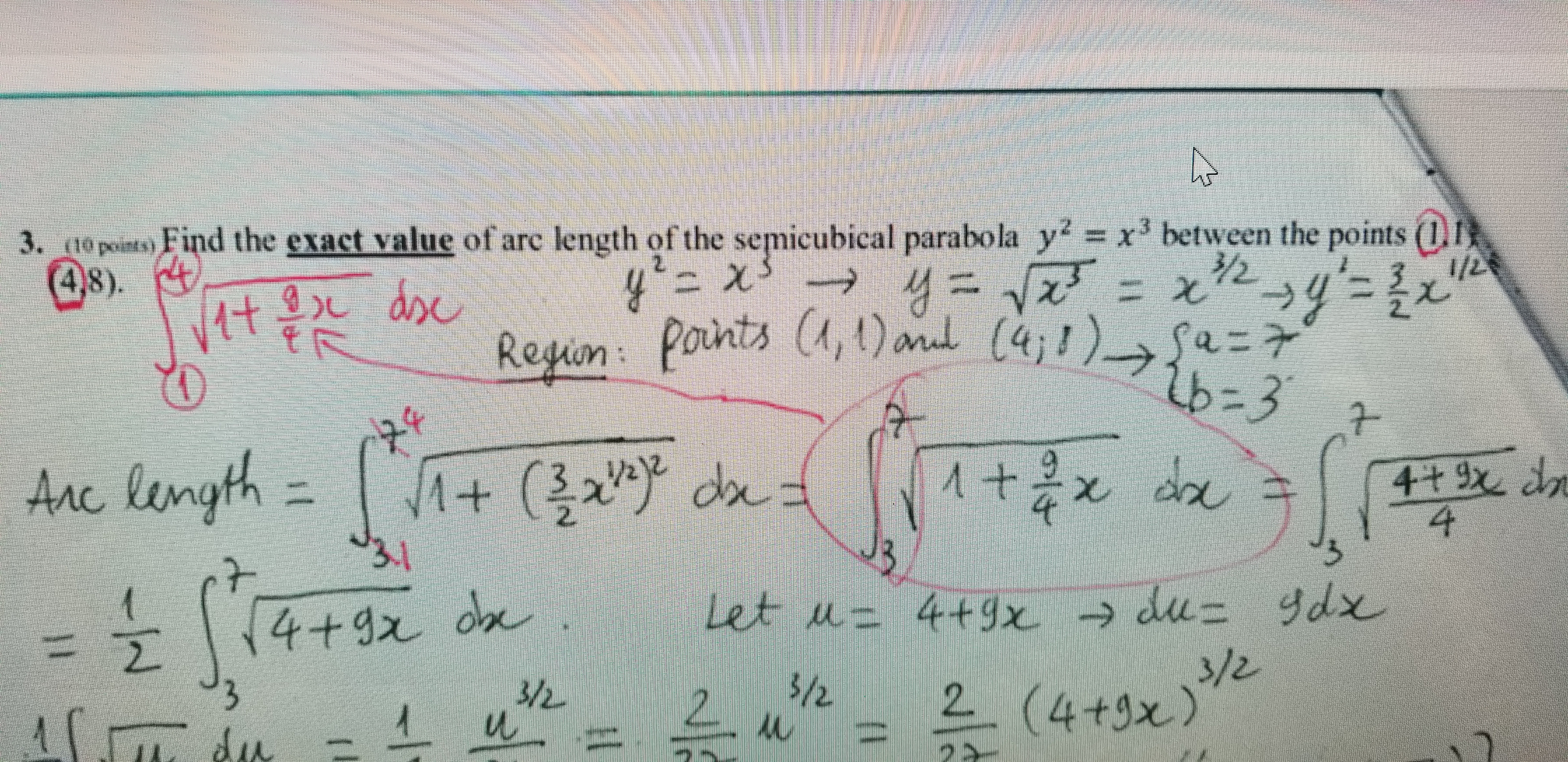 1 )_ Sa = 7 1b = 3 24 7 Arc length