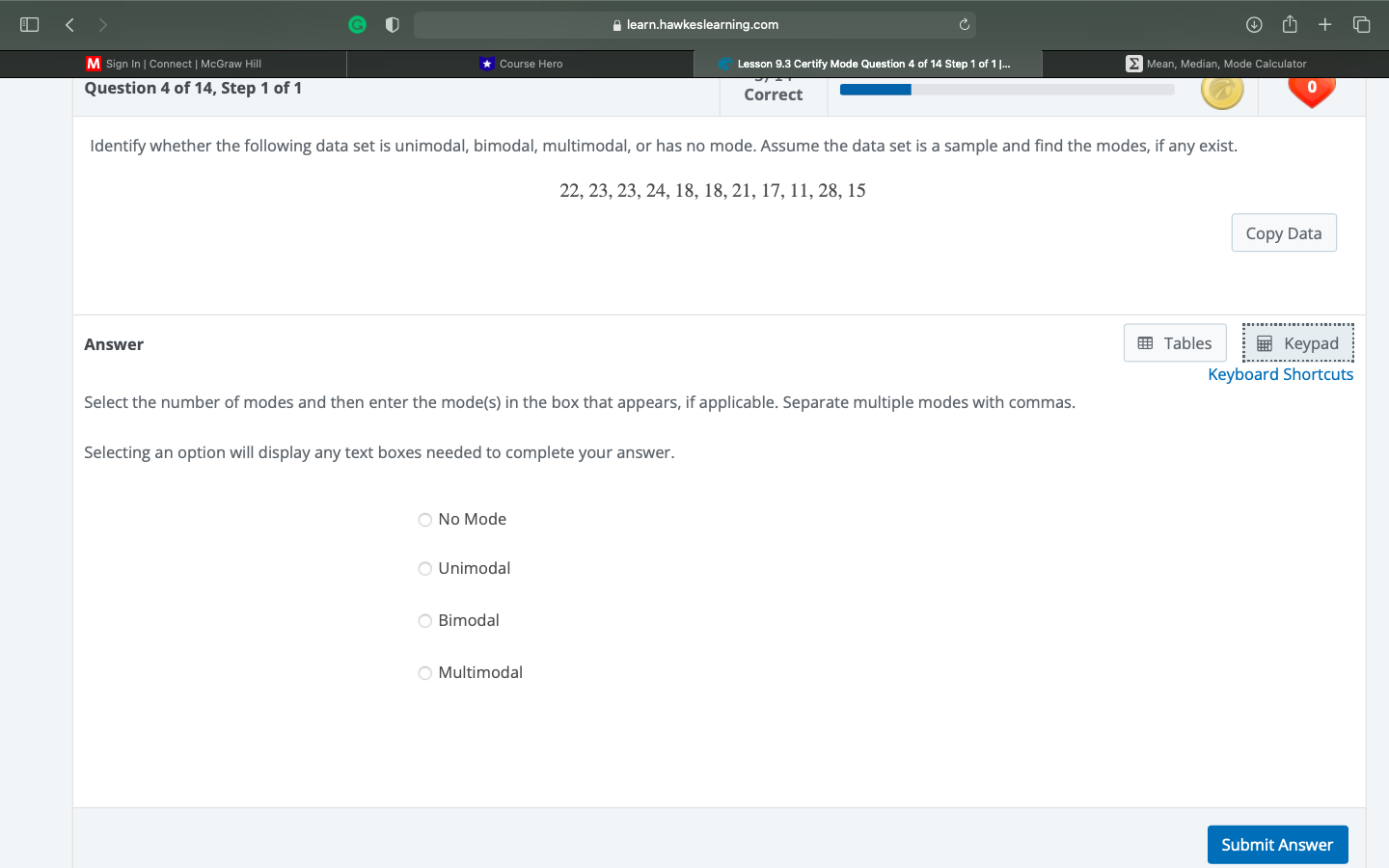 ] < > M Sign In | Connect | McGraw Hill Question