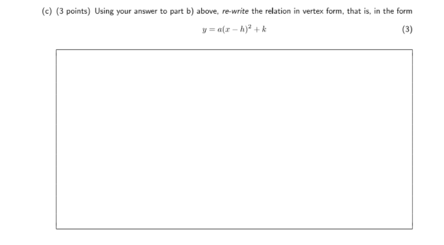 (3 points) USE the method of substitution (linear systems!) to obtain the