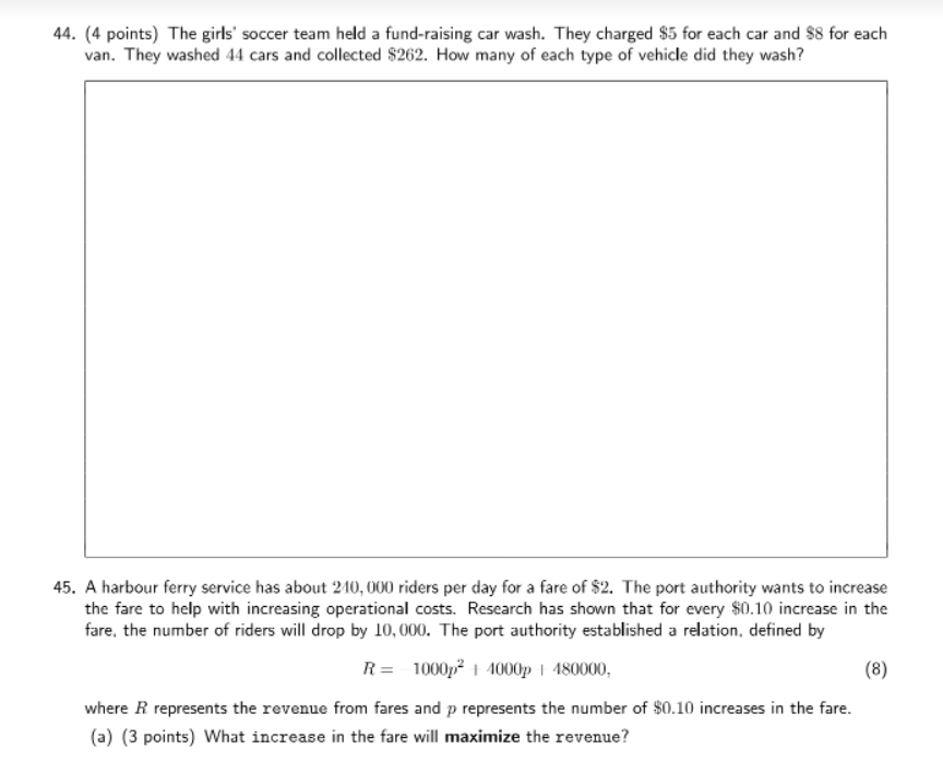 and CONCLUDE that the relation is quadratic. (b) (5 points) If the