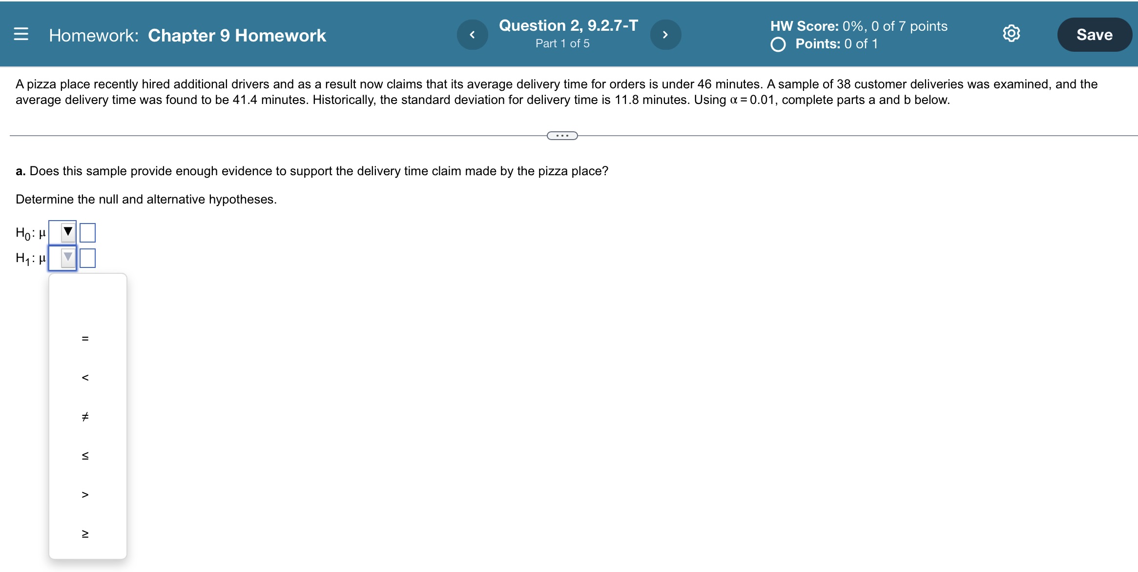 = Homework: Chapter 9 Homework Question 2, 9.2.7-T HW Score: 0%,