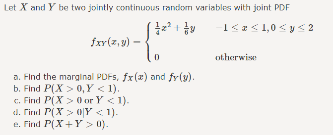 joint PDF y -1 0, Y 0 or Y o Y 0)