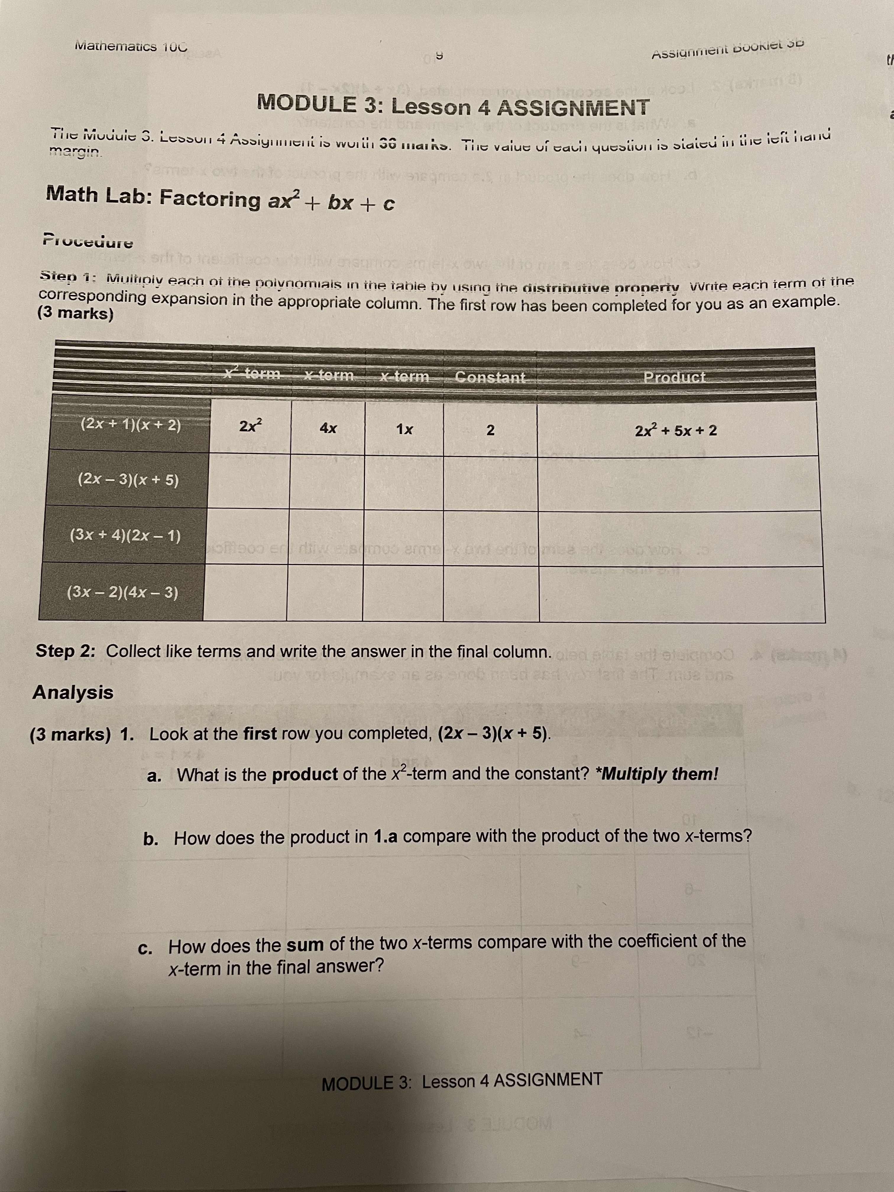 vi cavil question is siated in the left ian Math Lab: Factoring