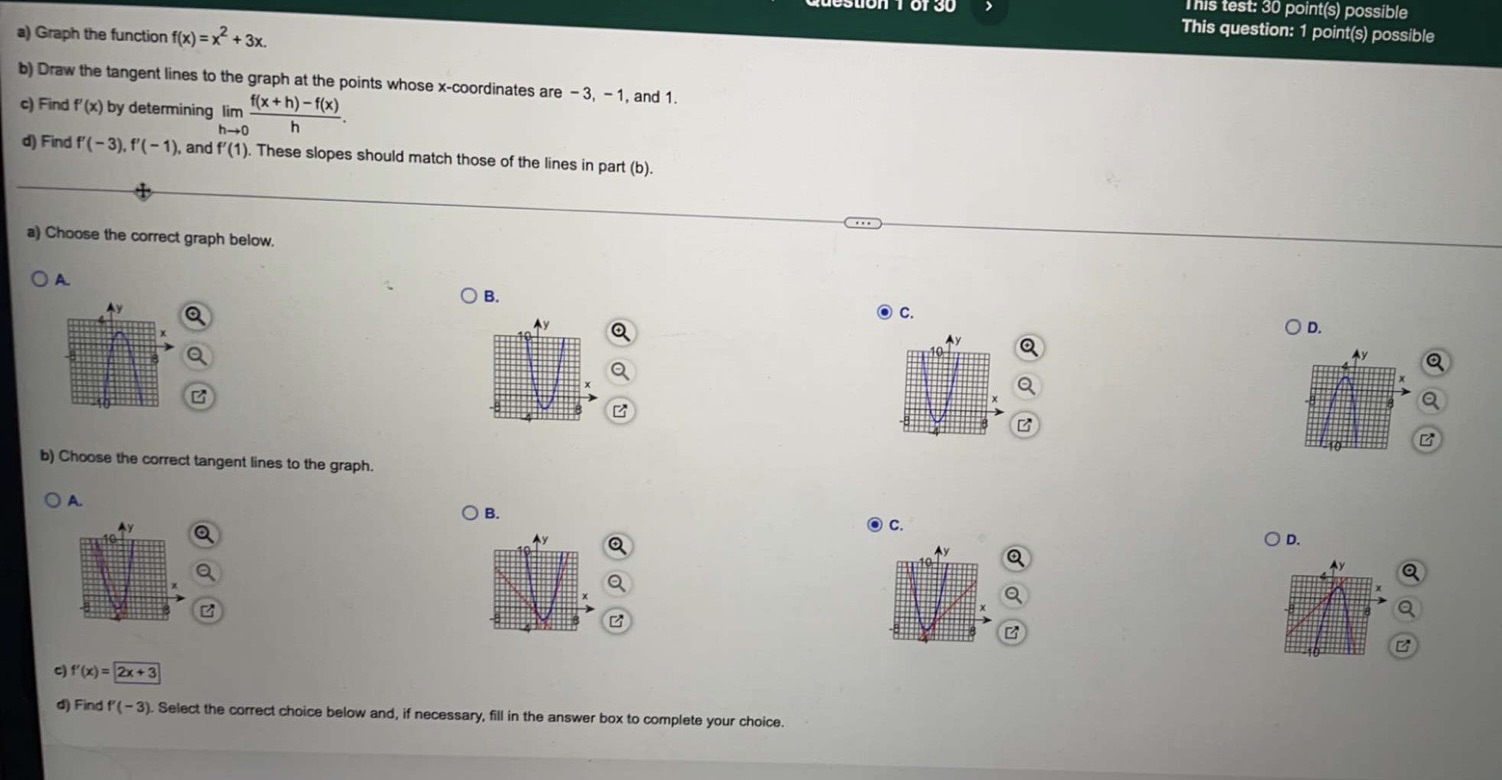 Not sure on this 3 This test: 30 point(s) possible This question: