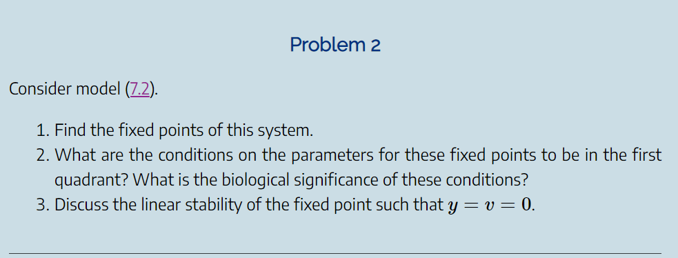 fixed points to be in the first quadrant? What is the biological