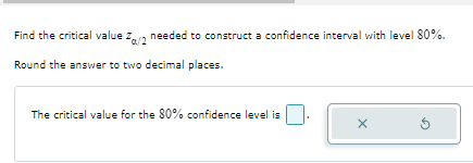 interval with level 80%. Round the answer to two decimal places. The