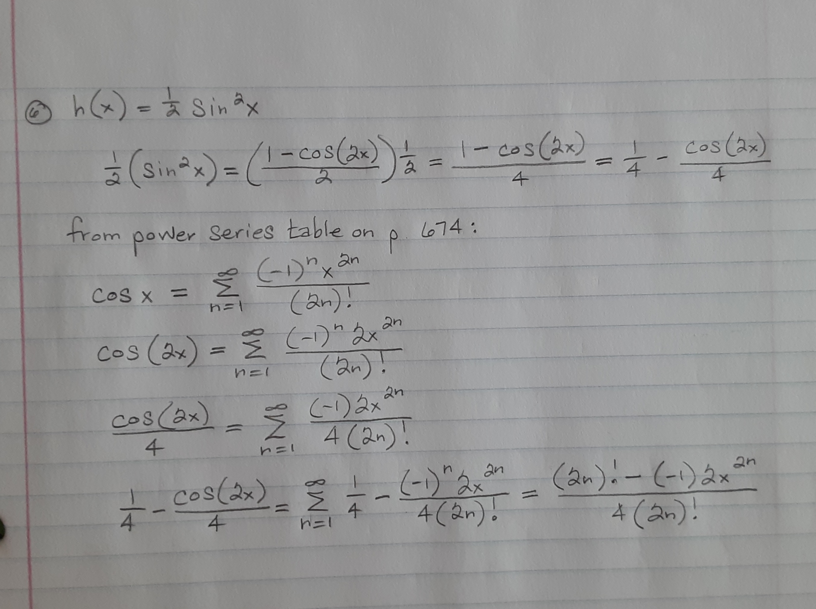 ) = sin2 x . Hint: You may find the trigonometric identity
