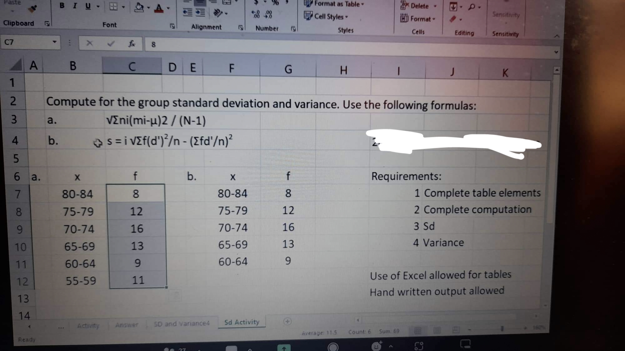 [ Cell Styles . Hi Format - Sensitivity Clipboard Font Alignment Number