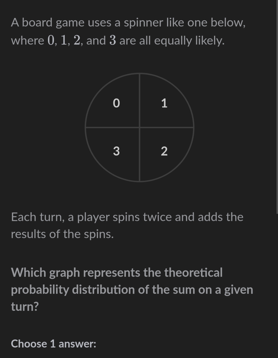 answer asap A board game uses a spinner like one below, where