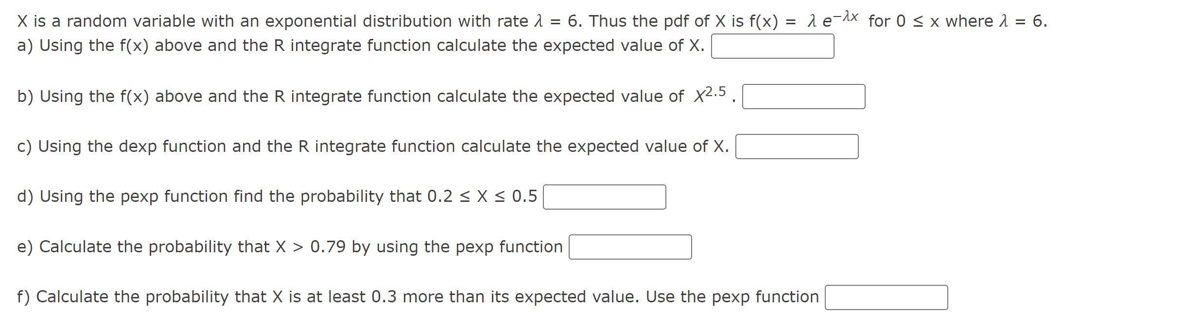 Please must be done on R script X is a random variable