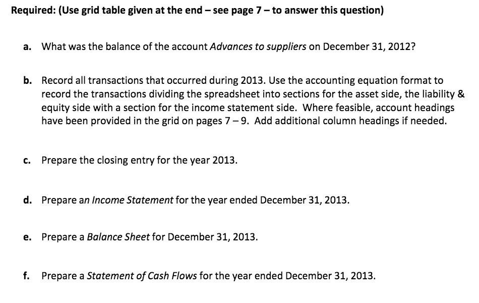 7 - to answer this question) a. What was the balance of