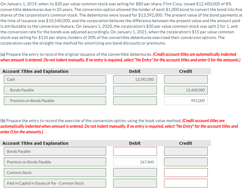 On January 1, 2019, when its $30 par value common stock was