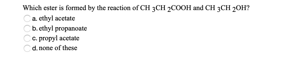 Can someone help me with this problem? Which ester is formed by