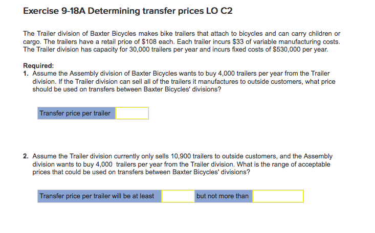 sell all of the trailers it manufactures to outside customers, 1.vhat price