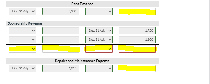 is entered. Do not indent manually. If no entry is required, select