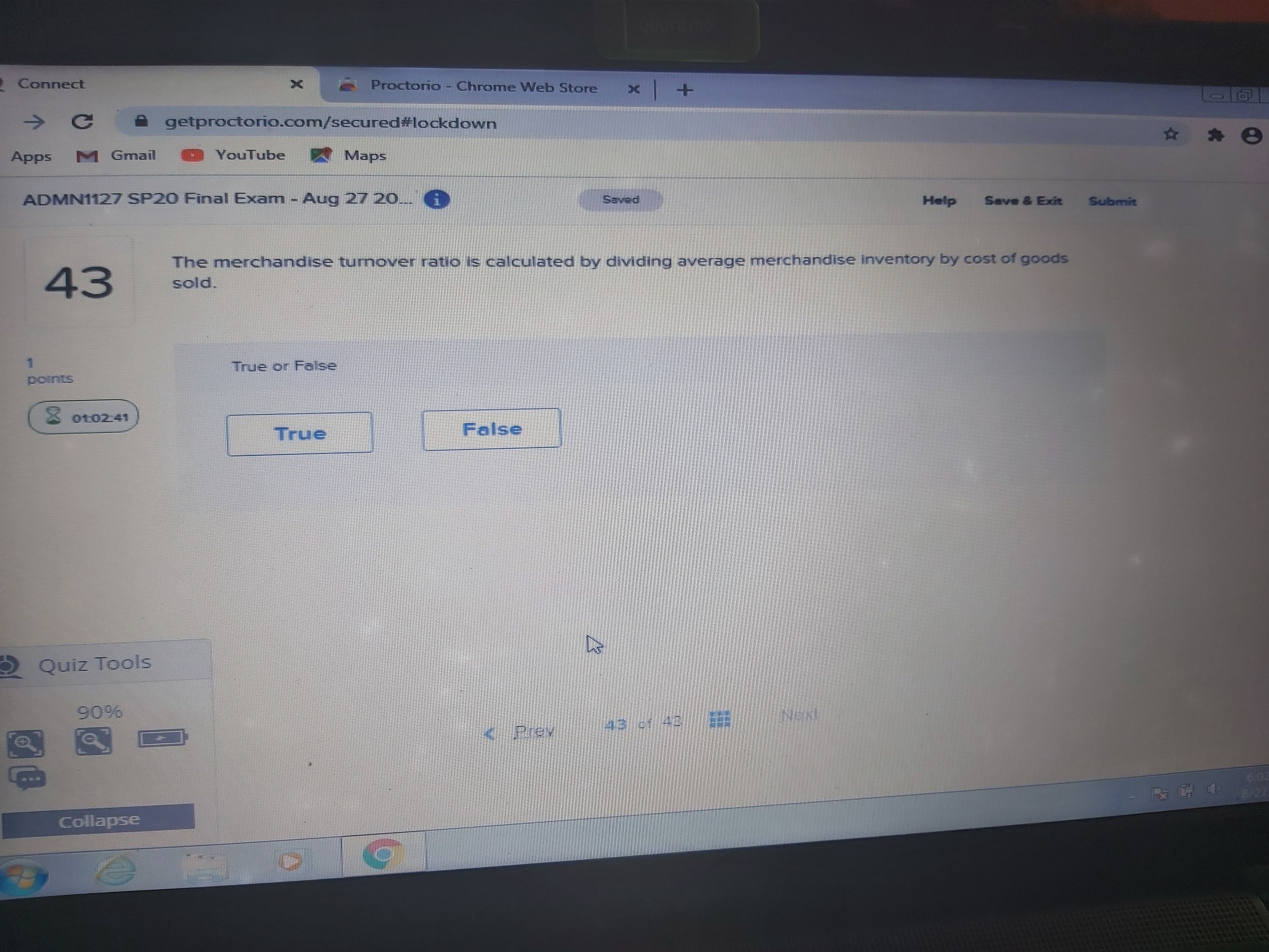 Accounting rply fast Connect X Proctorio - Chrome Web Store X +