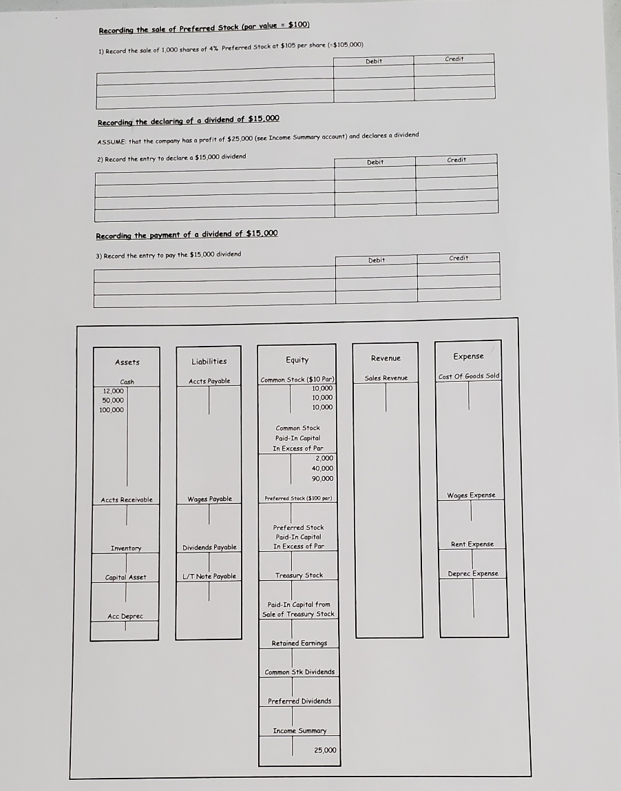 I really need help with bottom portion. please help. Recording the sale