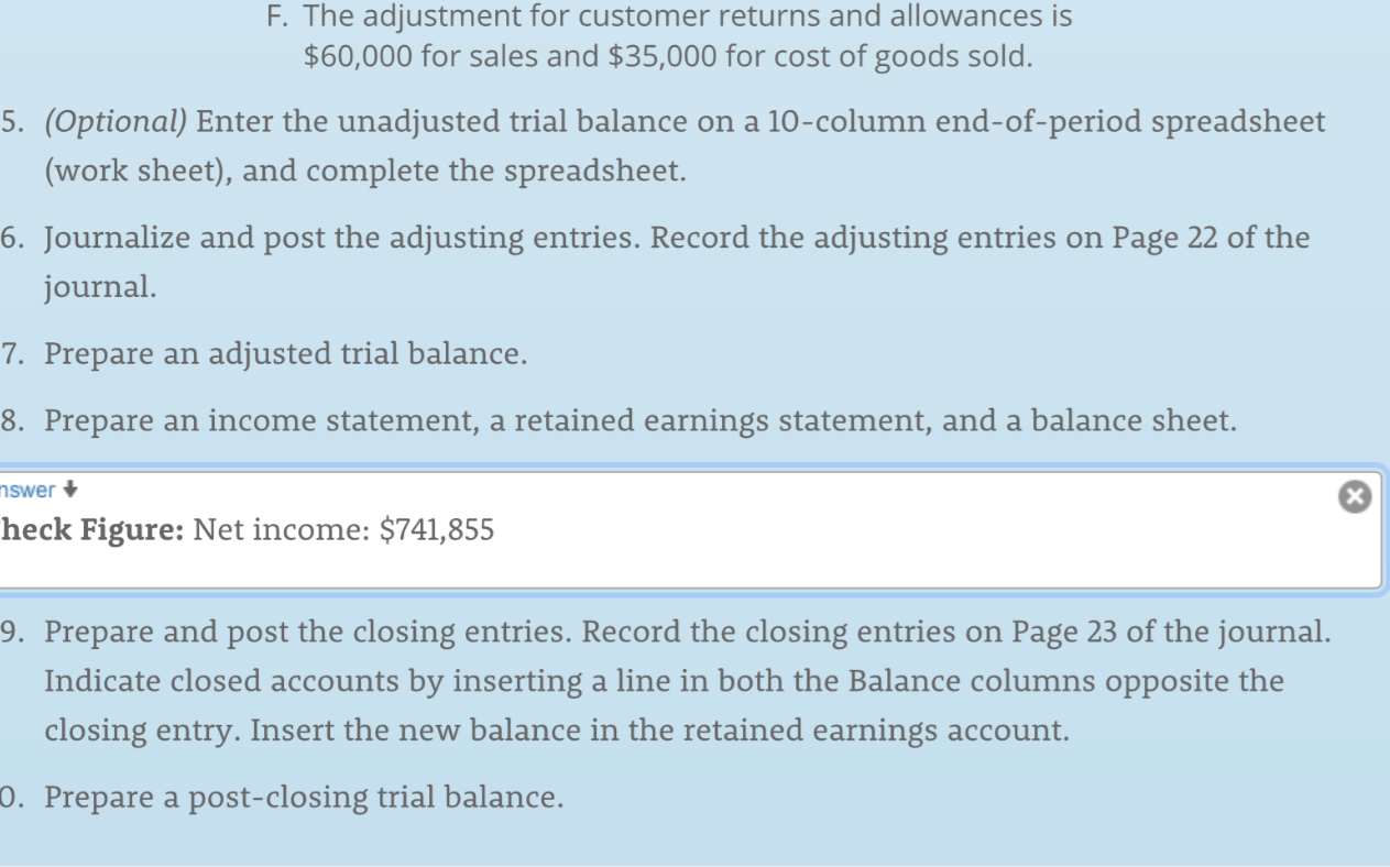 will be complete on the 10 column worksheet.This problem has you prepare