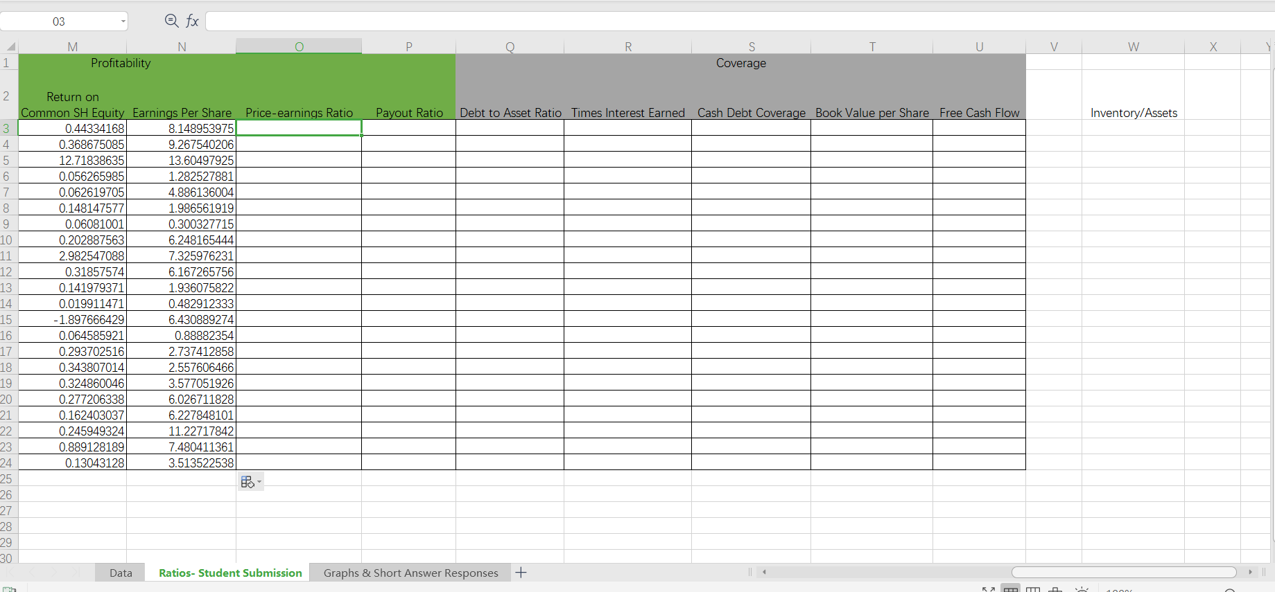 your instructor provided. On the first tab, you'll see the data needed