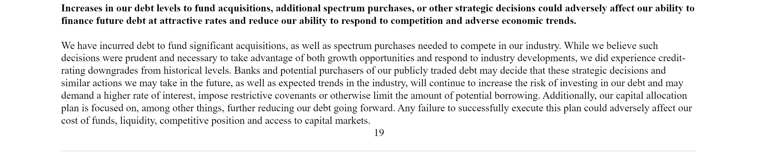 Forward-Looking Statements," you should carefully read the matters described below. We believe