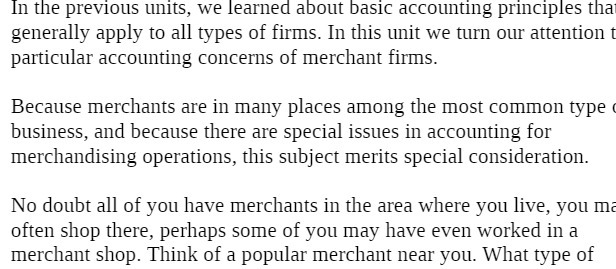  In the previous units, we learned about basic accounting principles that