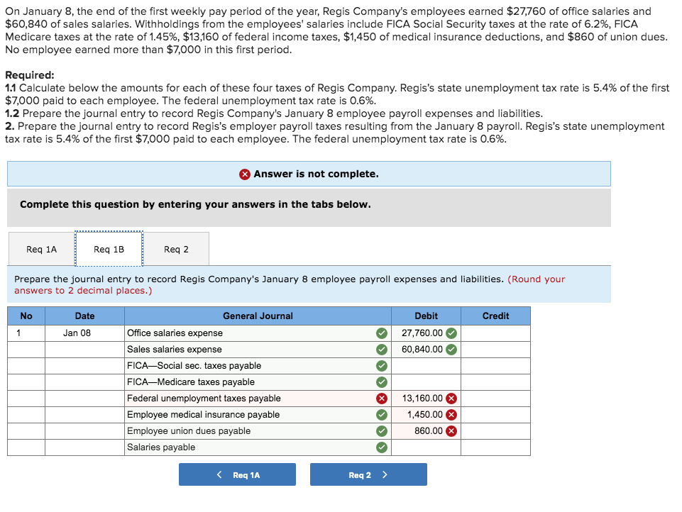 the end of the first weekly pay period of the year, Regis
