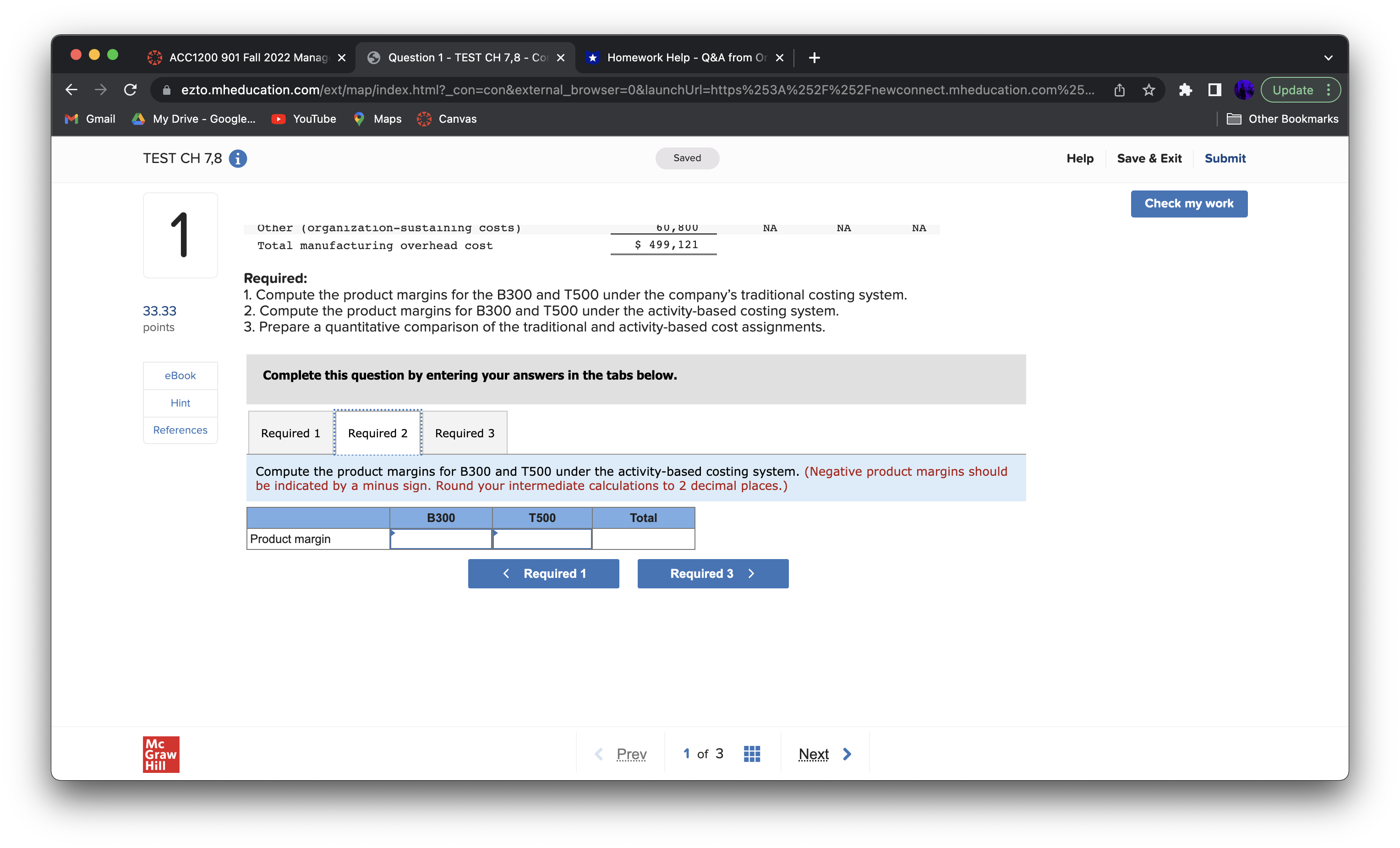 Gross margin 495,079 Selling and administrative expenses 550, 000 Net operating loss