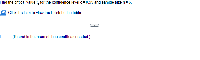 Find the critical value t: for the condence level e: IDES