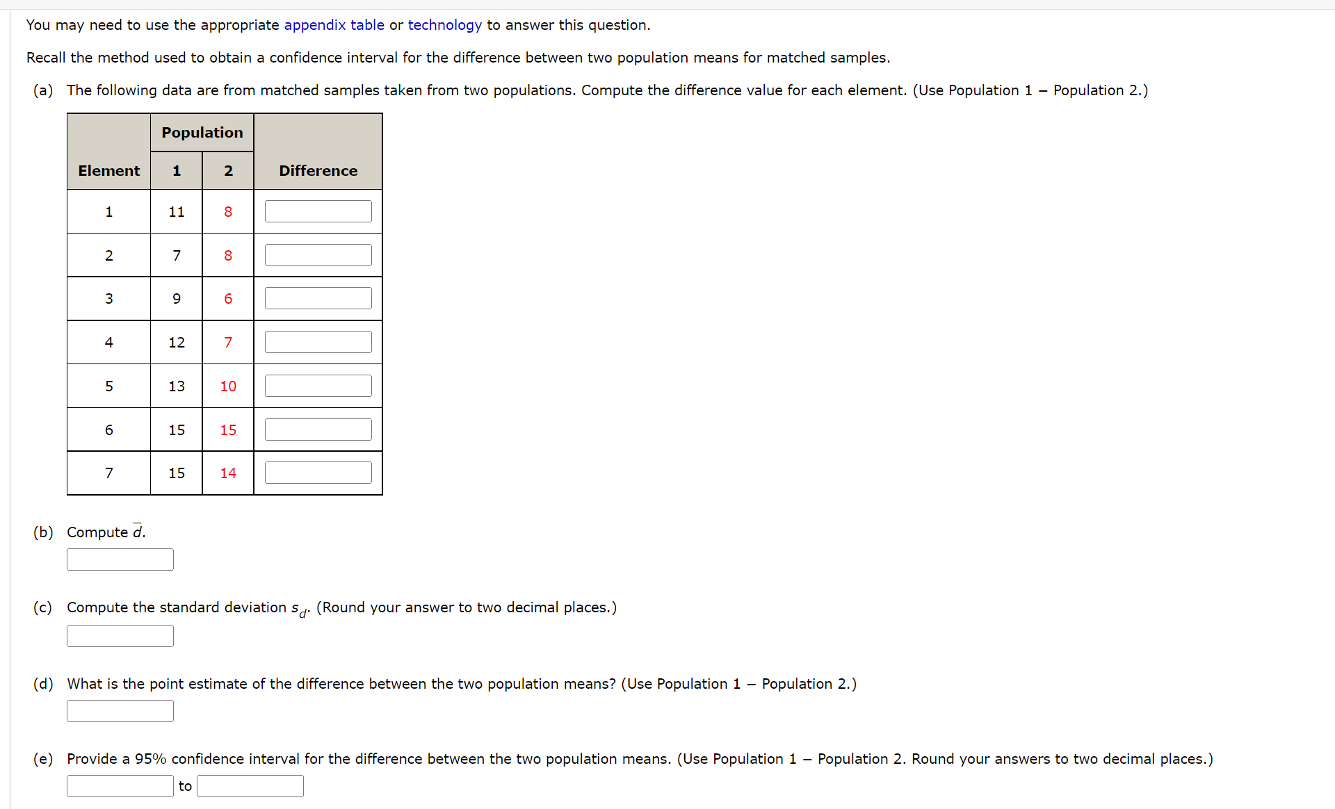 4.1 You may need to use the appropriate appendix table or technology