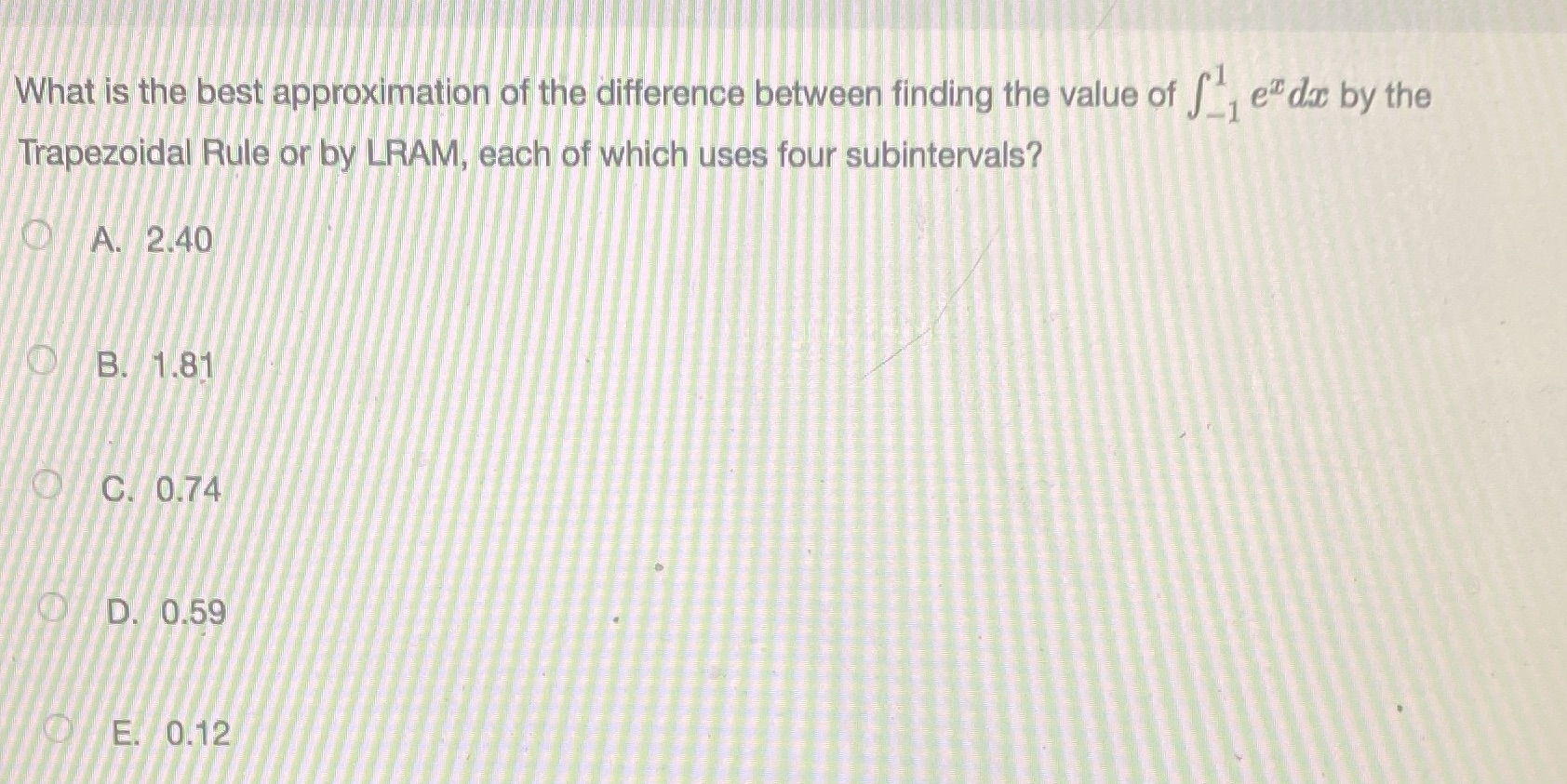 What is the best approximation of the difference between finding the