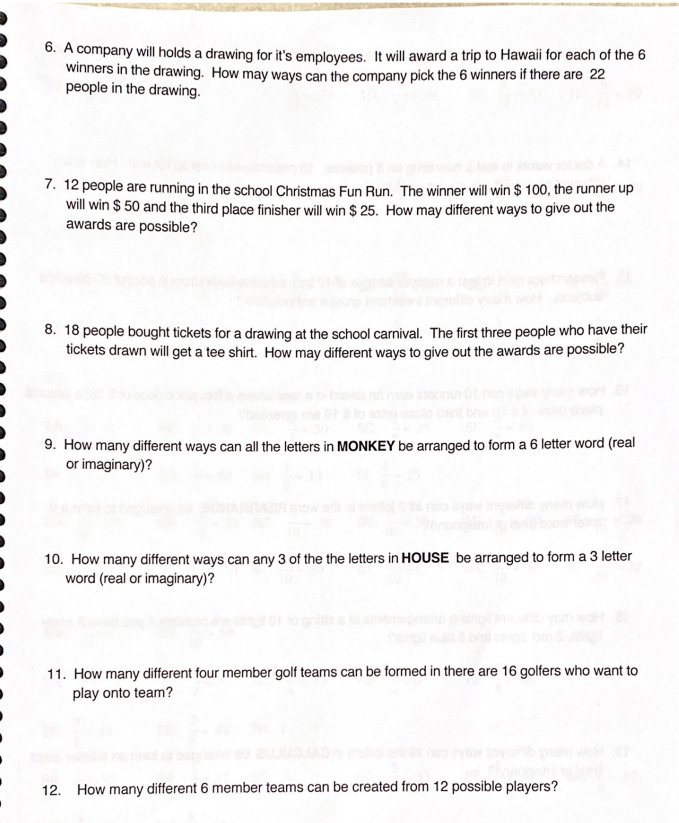 to find the values for the following questions. The 3 functions are