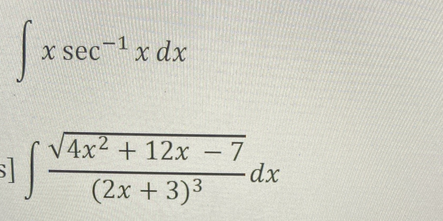 How to resolve these indefinite integral? 