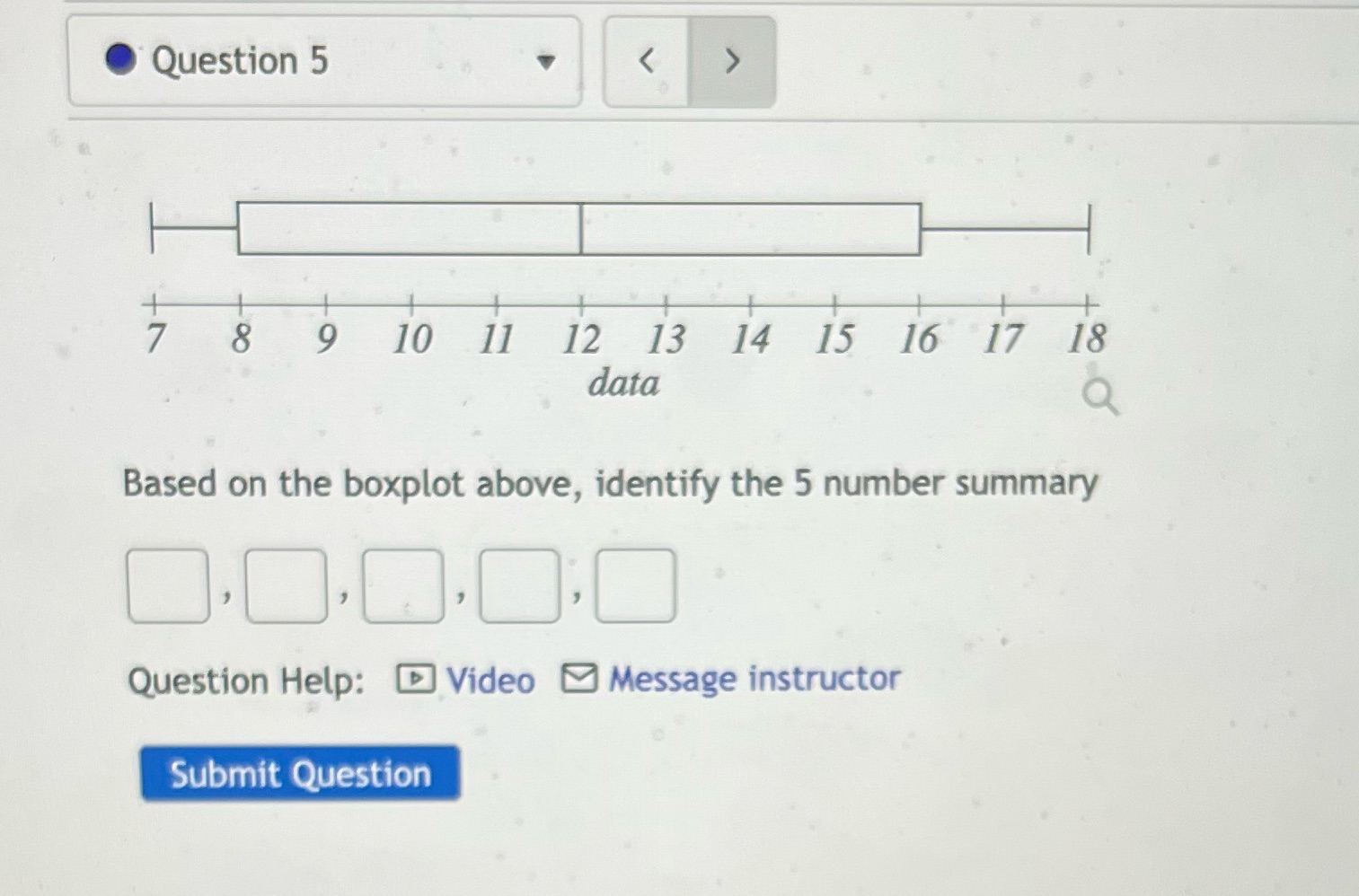 Question 5 7 8 9 10 11 12 13 data 14 15