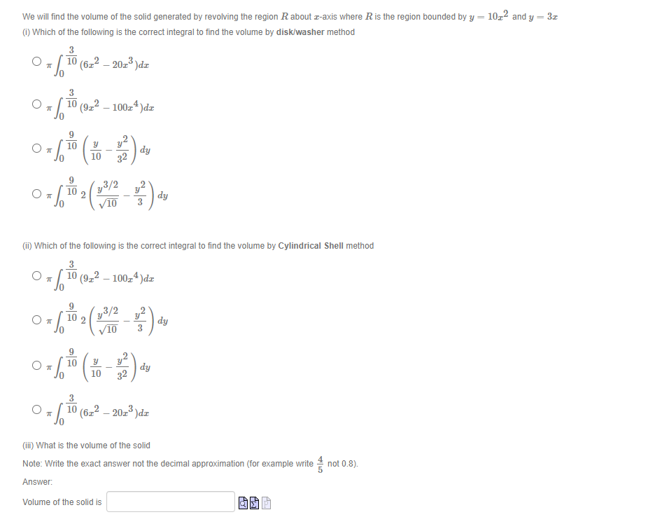 2C|:3)dz (ii) Which of the following is the correct integral to nd