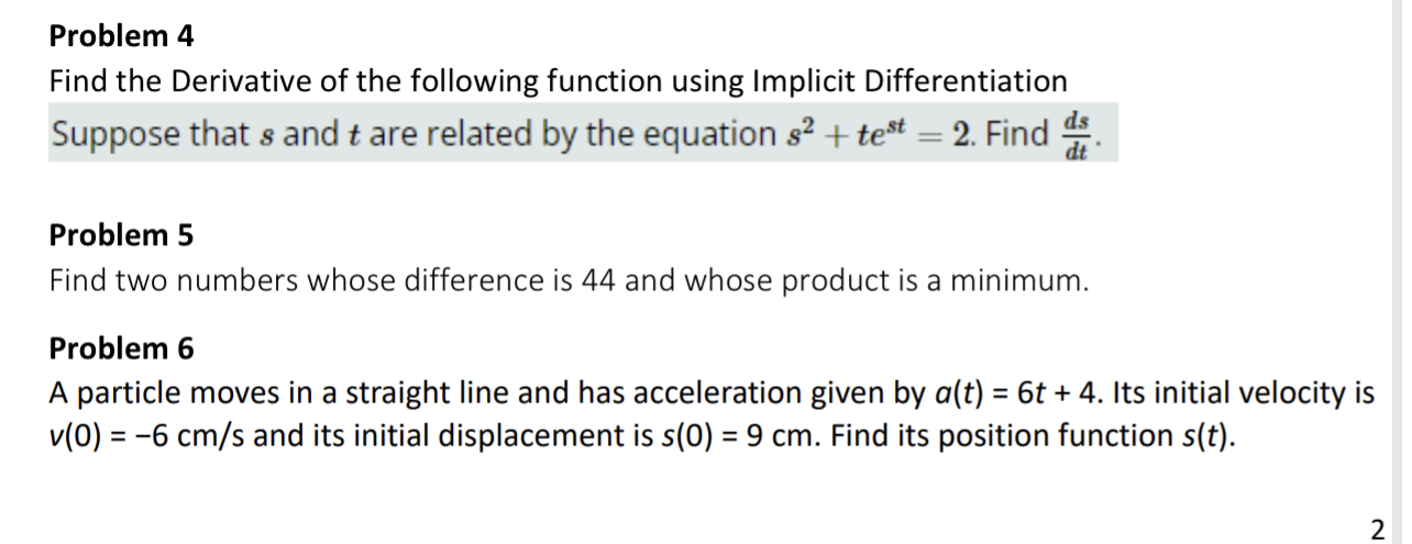  Problem 4 Find the Derivative of the following function using Implicit