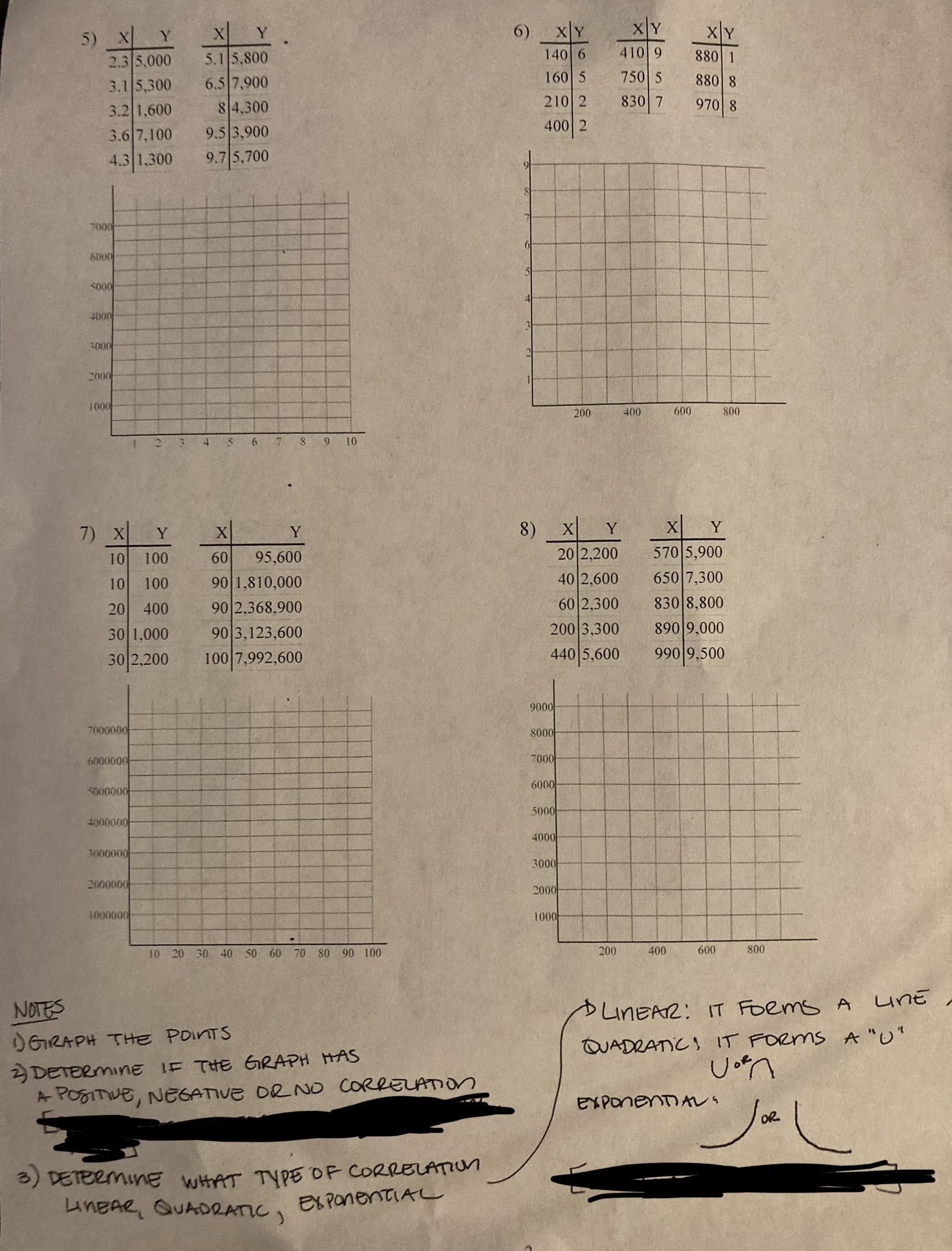 need help with all please. (5) X X Y 6) XY XY
