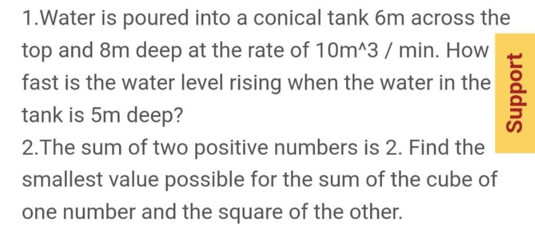 PLS answer this problem 1.Water is poured into a conical tank 6m