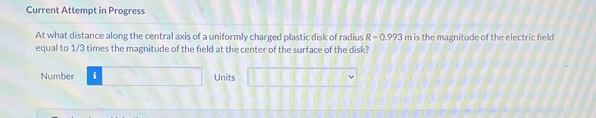 Current Attempt in Progress At what distance along the central axis