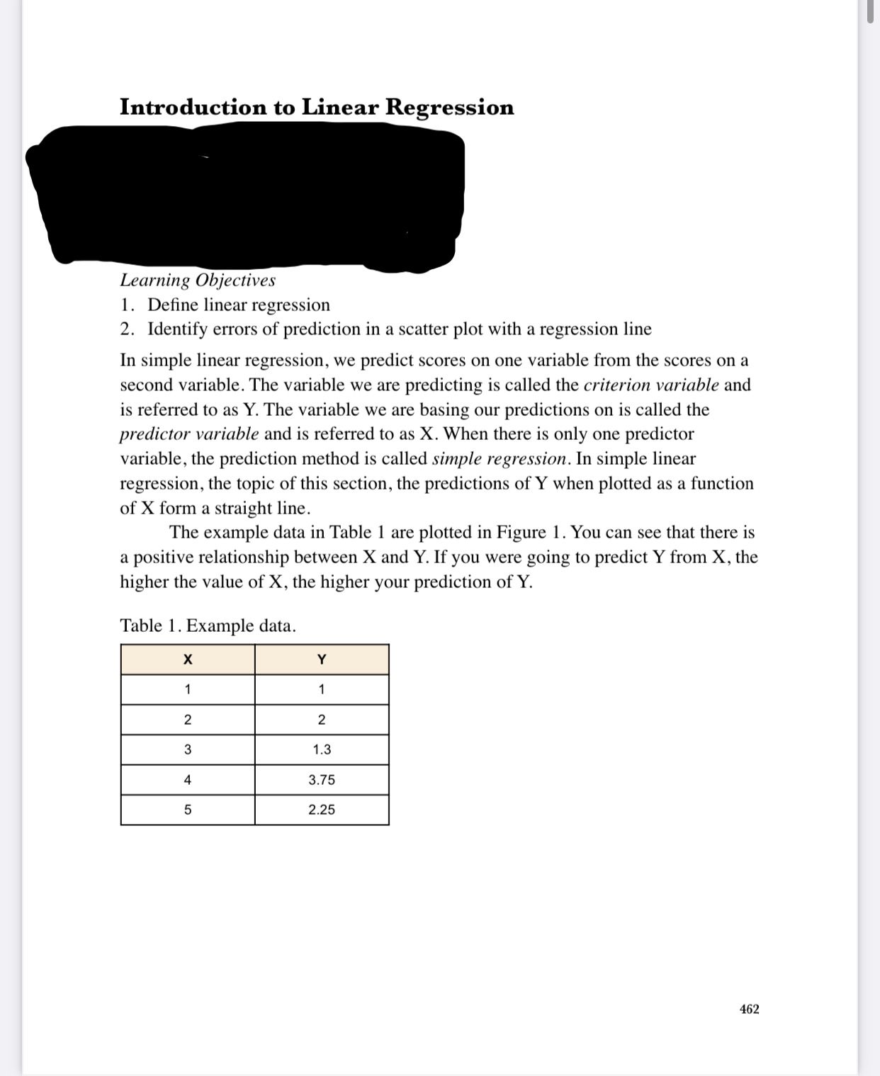 from these pages Introduction to Linear Regression Learning Objectives 1. Dene linear