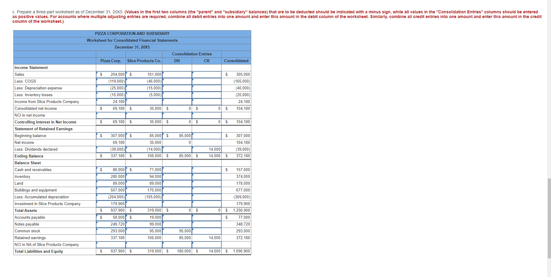 the balance sheet that is in screenshot 220507 Pizza Corporation acquired 80